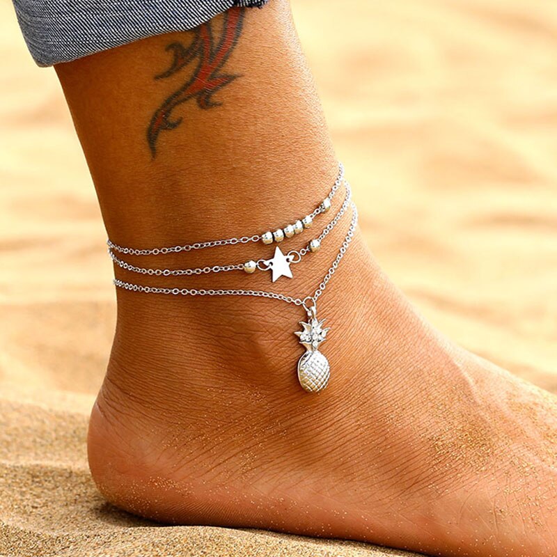 FAMSHIN Bohemian Wave Anklets For Women 2020 New Handmade Cotton Anklet Bracelets Fashion DIY Female Beach Foot Jewelry Gifts